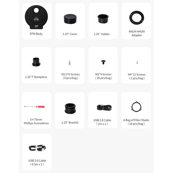 ZWO Filterrad EFW 7x 36 mm