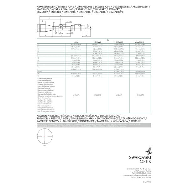 Swarovski Zielfernrohr Z6i 1-6x24 L 4A-i 3. Gen