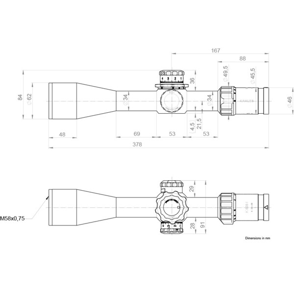 Kahles Zielfernrohr K525i 5-25x56, SKMR4, ccw, rechts, Refined
