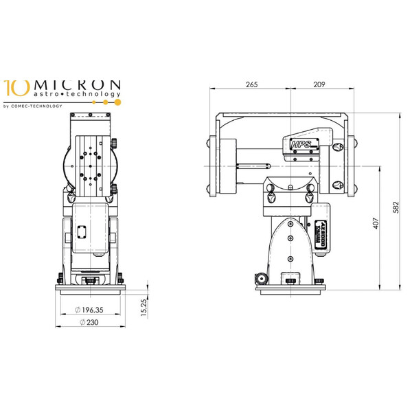 10Micron Montierung AZ 2000 HPS Combi