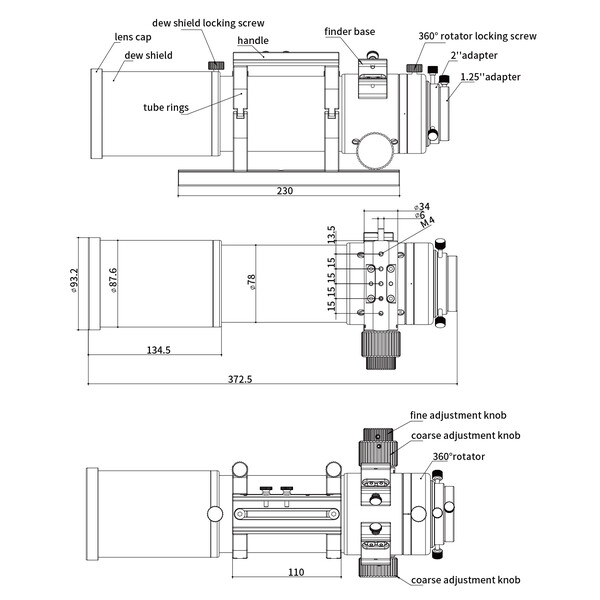 ZWO Apochromatischer Refraktor AP 70/490 FF70
