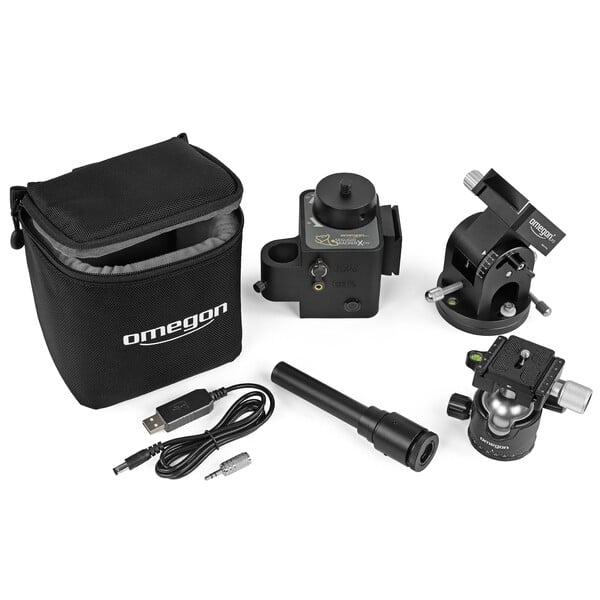 Omegon Montierung Segugio Tracker Set mit Kugelkopf, Deluxe Polhöhenwiege und Polsucher