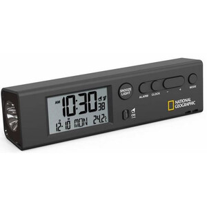 National Geographic Funk-Weltzeitwecker mit Thermometer und Taschenlampe