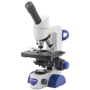Optika Mikroskop B-62, mono, 40-400x, LED, Akku, Kreuztisch