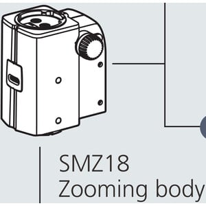 Nikon Stereokopf SMZ18, manual , parallel optics, achromate, Zoom Head, bino, 7.5-135x, click stop, ratio 18:1, 15°