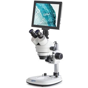 Kern Mikroskop OZL 464C241, Greenough, Säule, 7-45x, 10x/20, Auf-Durchlicht, 3W LED, Kamera 5MP, USB 2.0, HDMI, WiFi, Tablet