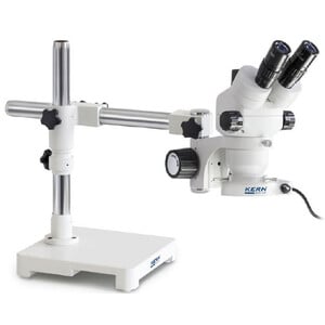 Kern Zoom-Stereomikroskop OZM 902, bino, 7x-45x, HSWF, Stativ, Einarm m. Tischplatte, Ringlicht LED 4.5 W