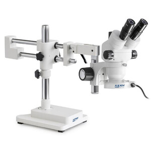 Kern Zoom-Stereomikroskop OZM 922, bino, 7x-45x, HSWF10x23mm, Stativ, Doppelarm (515 mm x 614 mm) m. Tischplatte, Ringlicht LED 4.5 W
