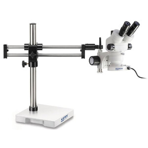 Kern Zoom-Stereomikroskop OZM 933, trino, 7-45x, HSWF 10x23 mm, Stativ, doppelarm, 614x545 mm, m. Tischplatte, Ringlicht LED 4.5 W