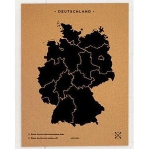 Miss Wood Landkarte Woody Map Countries Deutschland Cork L black (60 x 45 cm)