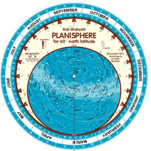 Rob Walrecht Sternkarte Planisphere 60°N 25cm