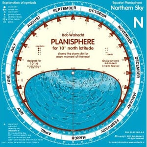 Rob Walrecht Sternkarte Planisphere 0° Equator 25cm