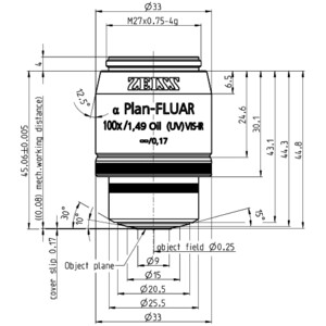 ZEISS Objektiv alpha Plan-Fluar 100x/1,49 Oil wd=0,08mm