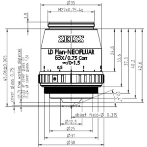 ZEISS Objektiv LD Plan-Neofluar 63x/0,75 Korr wd=2,2mm