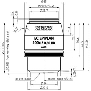 ZEISS Objektiv EC Epiplan 100x/0,85 HD wd=0,87mm