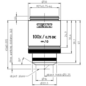 ZEISS Objektiv LD EC Epiplan-Neofluar 100x/0,75 DIC wd=4,0mm