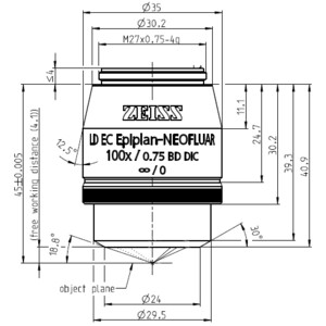 ZEISS Objektiv LD EC Epiplan-Neofluar 100x/0,75 HD DIC wd=4,1mm