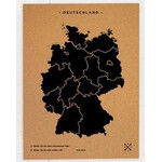 Miss Wood Landkarte Woody Map Countries Deutschland Cork L black