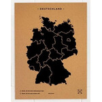 Miss Wood Landkarte Woody Map Countries Deutschland Cork XL black