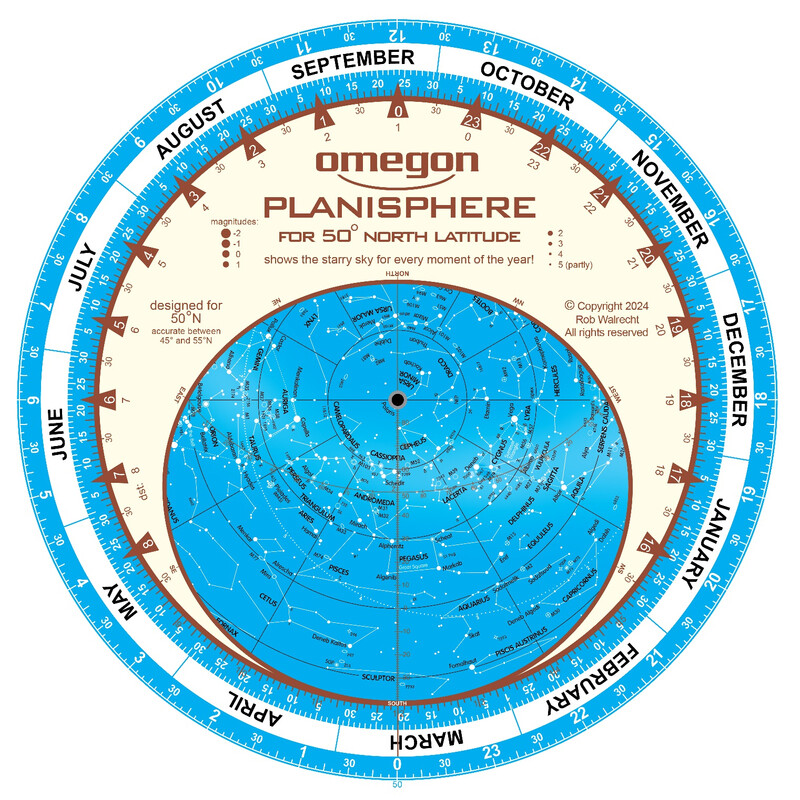 Omegon Sternkarte Planisphere 25cm / 50°