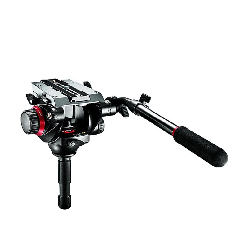 Manfrotto 2-Wege-Neiger 504HD Pro Fluid Video-Neiger mit Schnellwechselplatte 501PL