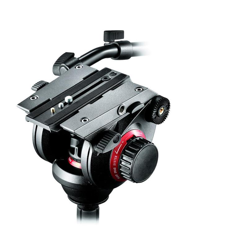 Manfrotto 2-Wege-Neiger 504HD Pro Fluid Video-Neiger mit Schnellwechselplatte 501PL