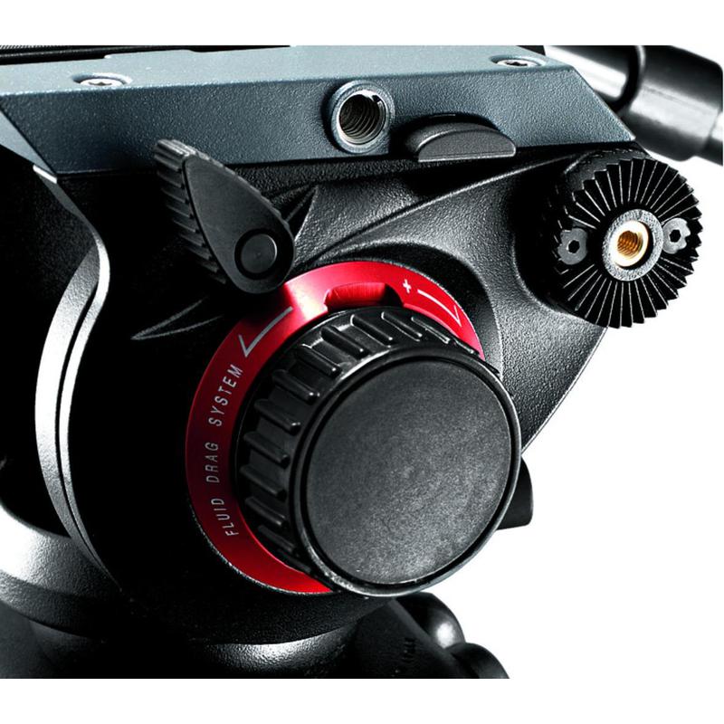 Manfrotto 2-Wege-Neiger 504HD Pro Fluid Video-Neiger mit Schnellwechselplatte 501PL