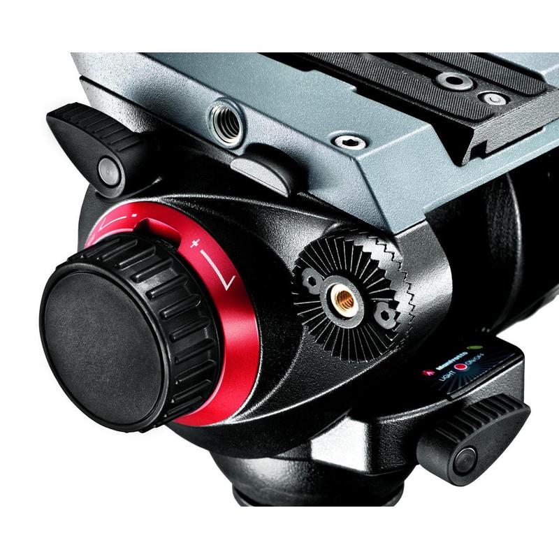 Manfrotto 2-Wege-Neiger 504HD Pro Fluid Video-Neiger mit Schnellwechselplatte 501PL