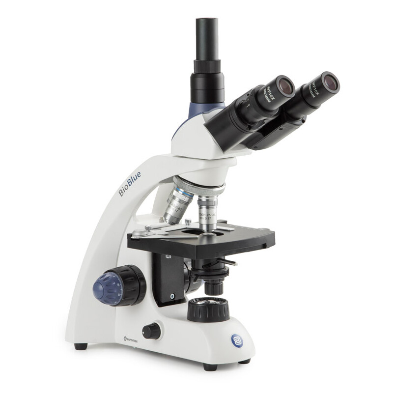 Euromex Mikroskop BioBlue, BB.4253, trino, DIN, semiplan, 40x-1000x, 10x/18, NeoLED, 1W