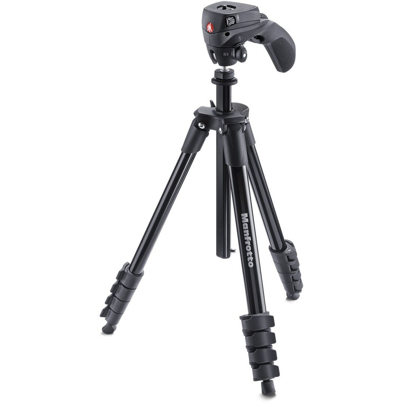 Manfrotto Aluminium-Dreibeinstativ Compact Action Foto-/Videostativkit schwarz