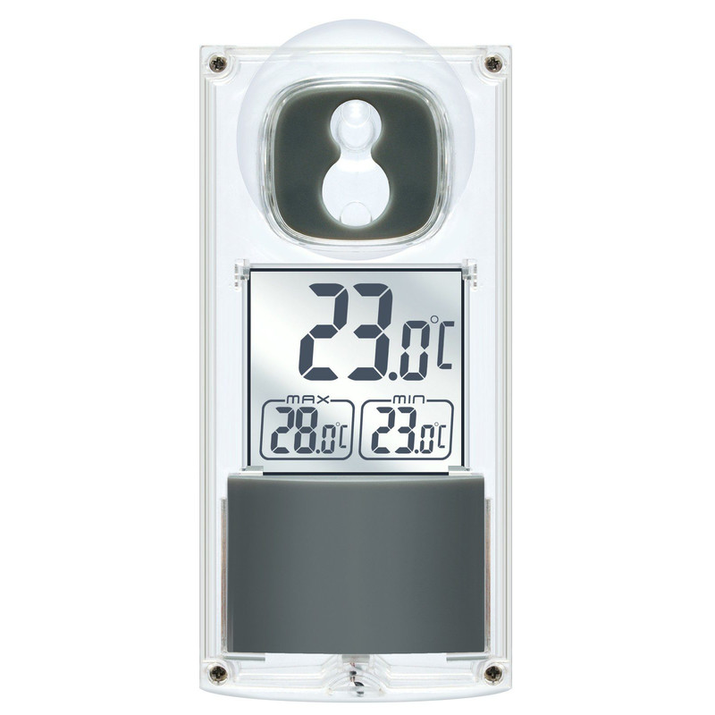 Bresser Wetterstation Solar Fenster Thermometer mit Saugnapf