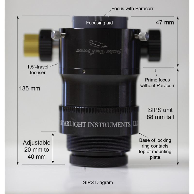 Starlight Instruments Okularauszug Feather Touch FTF2015BCR LW mit Paracorr System (SIPS) Komakorrektor