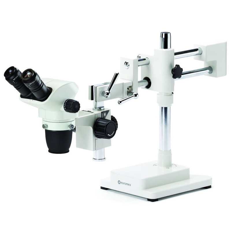 Euromex Zoom-Stereomikroskop NZ.1702-B, NexiusZoom EVO, 6,5x to 55x, double-arm boom stand, w.o. illumination, bino