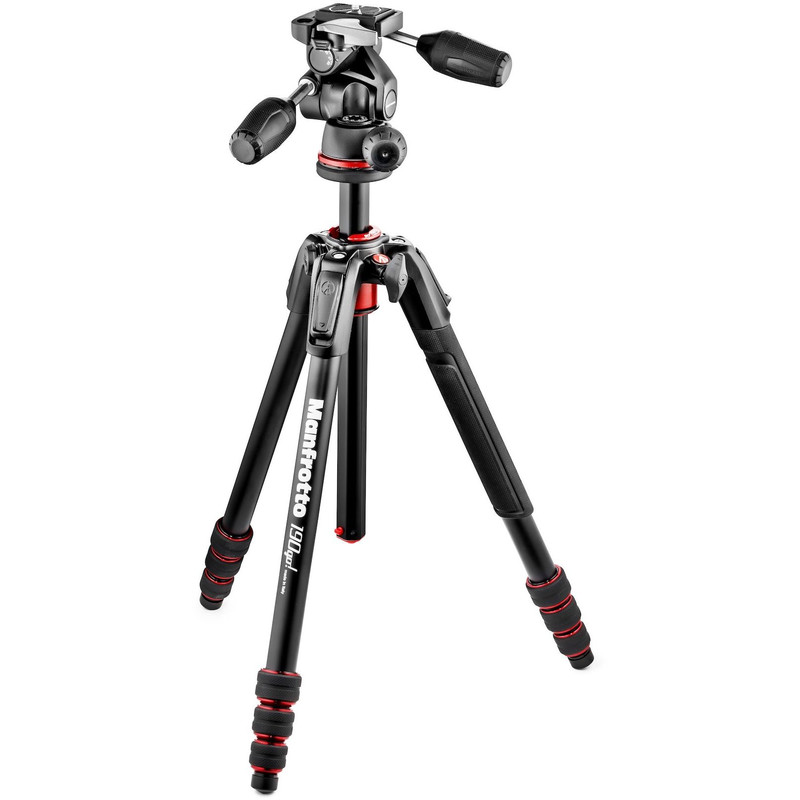 Manfrotto Aluminium-Dreibeinstativ MK190GOA4TB-3W mit 3-Wegeneiger