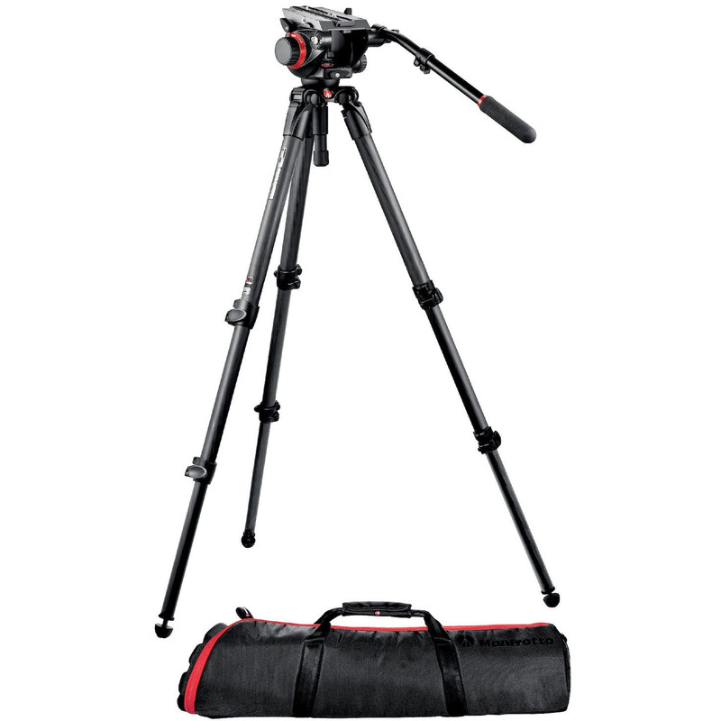 Manfrotto Carbon-Dreibeinstativ 504HD,535K mit Videoneiger und Nivellierschale