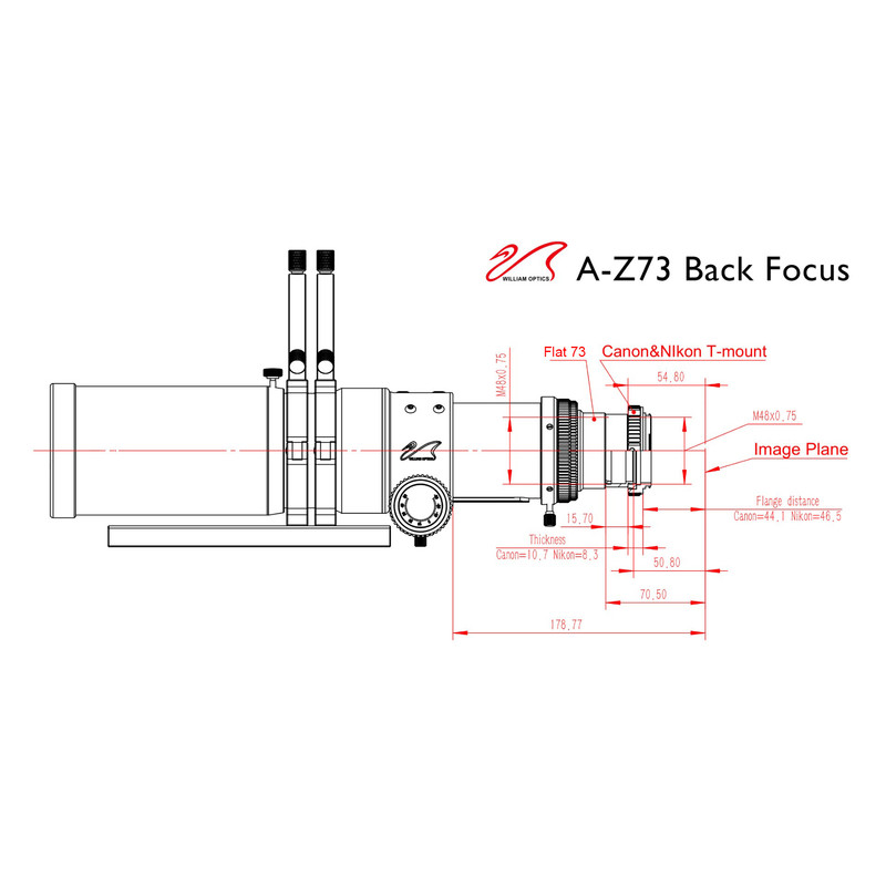 William Optics Apochromatischer Refraktor AP 73/430 Super ZenithStar 73 Red OTA