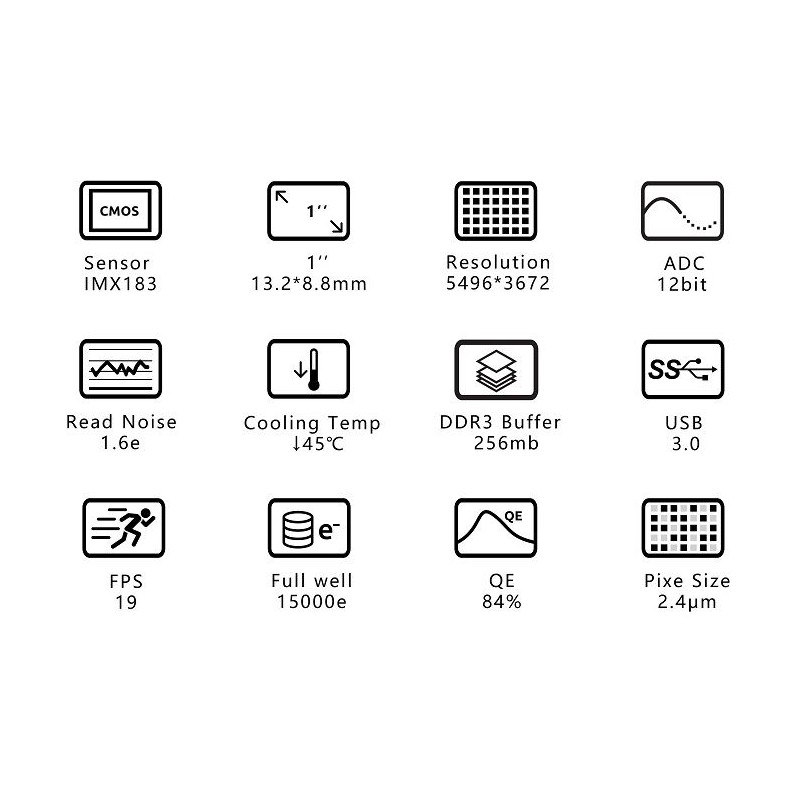 ZWO Kamera ASI 183 MM Pro Mono