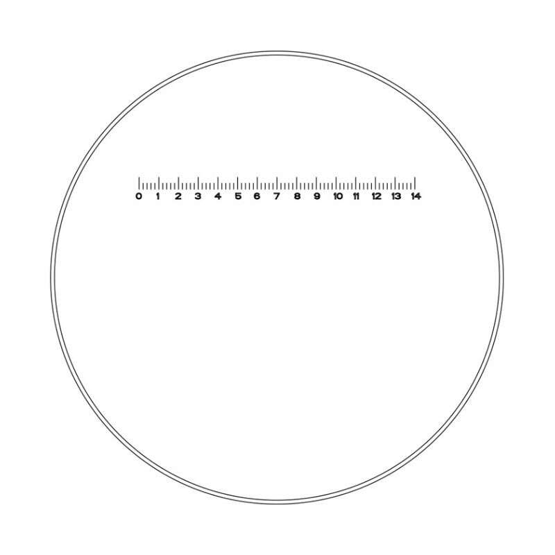 Motic MessokularWF10X/23mm, Skala (14mm in 70 Teilen)