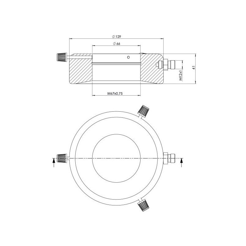 StarLight Opto-Electronics RL12-10s-24V B, Spot,  blau (470 nm), M12-Stecker (4-polig), Ø 66mm