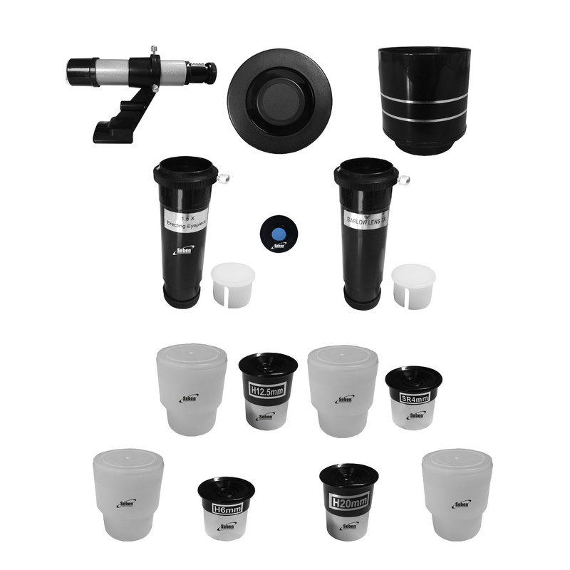 Seben 90-600 Star Commander Refraktor Teleskop + Smartphone Adapter DKA5 + Sonnenfilter