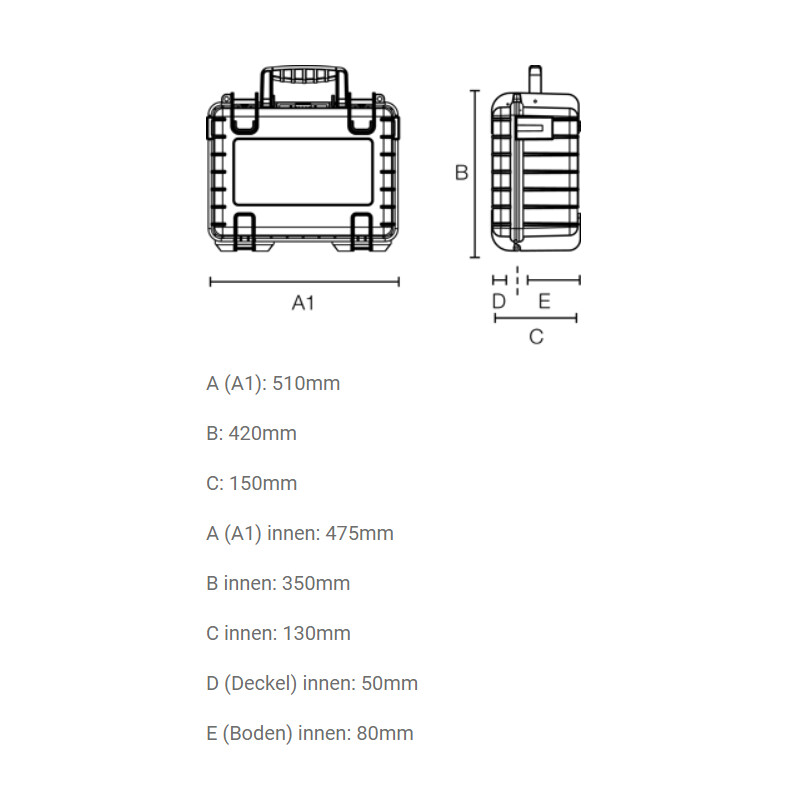 B+W Type 6040 schwarz/ Schaumstoff