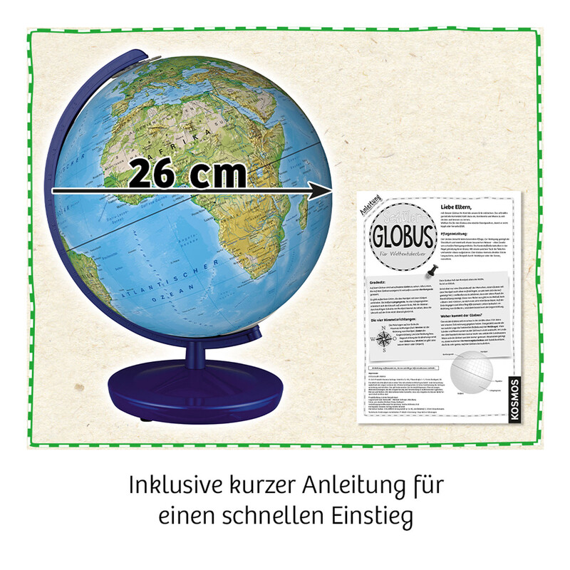 Kosmos Verlag Kinderglobus Schülerglobus physisch 26cm