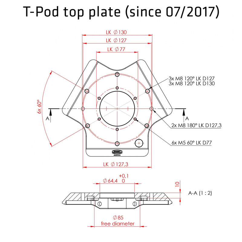 Avalon Stativ T-Pod 75-110cm