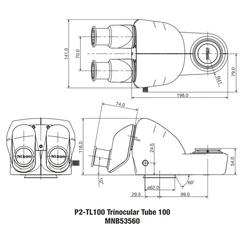 Nikon Stereokopf P2-TL100 Trino Tube 100 (100/0 : 0/100)