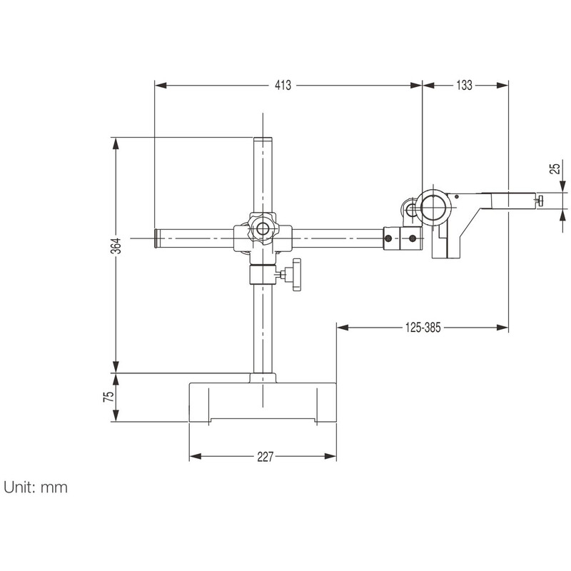 Nikon Zoom-Stereomikroskop SMZ460, bino, 0.7x-3x, 60°, FN21, W.D.100mm, Einarmstativ