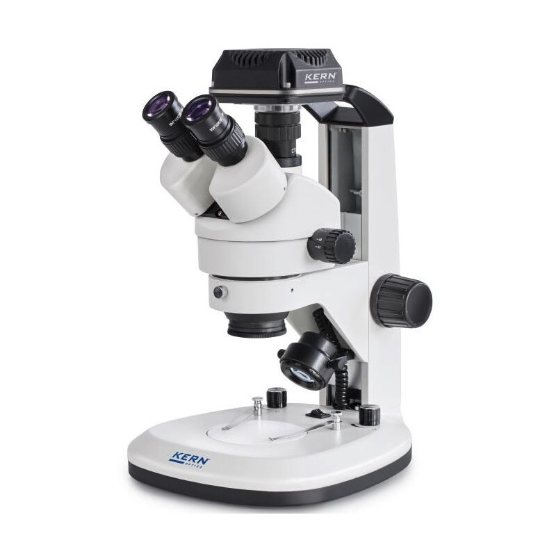 Kern Mikroskop OZL 468C832, Greenough, Zahnstange, 7-45x, 10x/20, Auf-Durchlicht, 3W LED, Kamera 5MP, USB 3.0