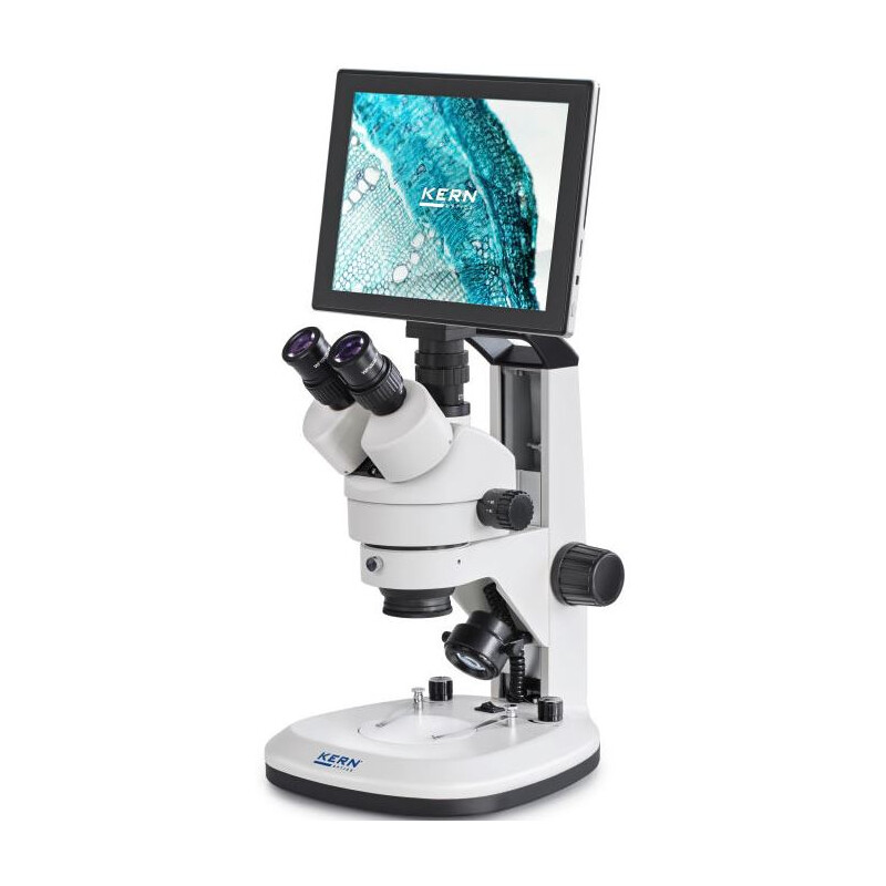 Kern Mikroskop OZL 468T241 Greenough, Zahnstange, 7-45x, 10x/20, Auf-Durchlicht, 3W LED, Kamera 5MP, USB 2.0, HDMI, WiFi, Tablet