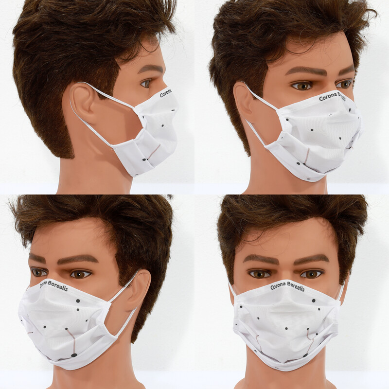 Masketo Mund- und Nasenmaske Polyester Corona Borealis 5 Stück