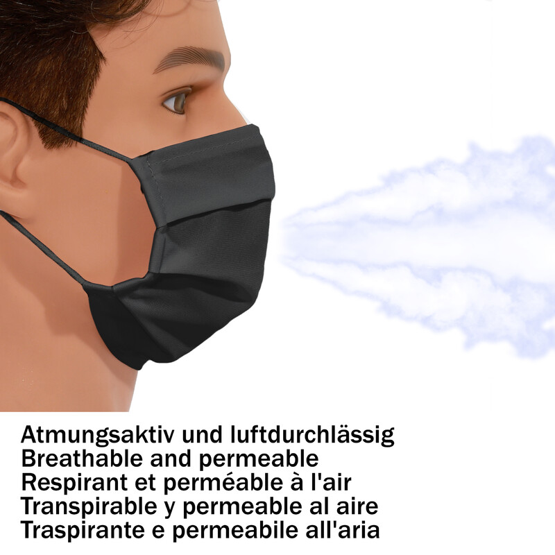 Masketo Mund- und Nasenmaske Polyester schwarz für Kinder
