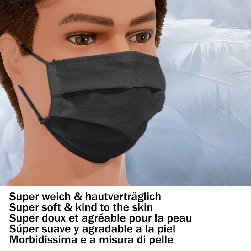 Masketo Mund- und Nasenmaske Polyester schwarz für Kinder